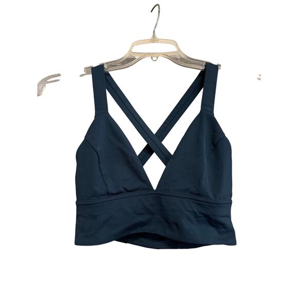Lululemon Criss Cross Teal Blue Sport Bra Sz 6 GS - Picture 1 of 4